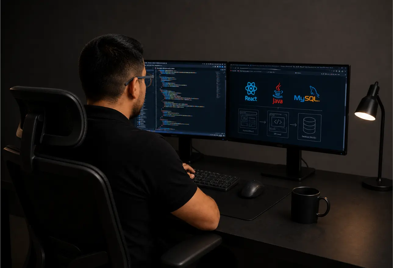 Entorno de desarrollo web con monitores